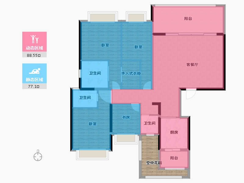 广东省-汕头市-中海寰宇天下-158.61-户型库-动静分区