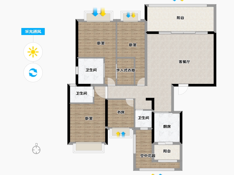 广东省-汕头市-中海寰宇天下-158.61-户型库-采光通风