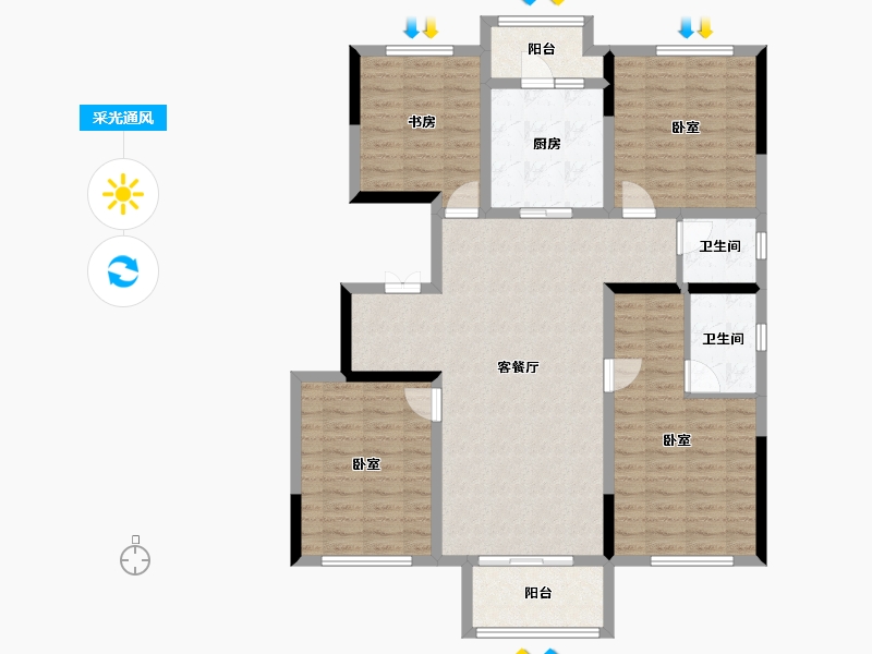 河南省-开封市-开封康桥九溪郡-117.00-户型库-采光通风