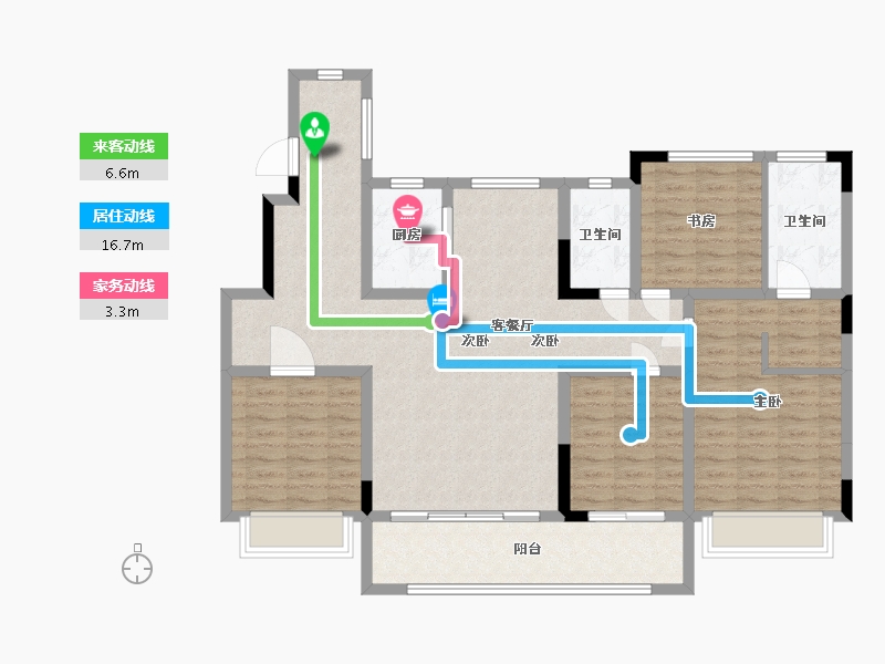 安徽省-蚌埠市-上河时代天悦-117.96-户型库-动静线