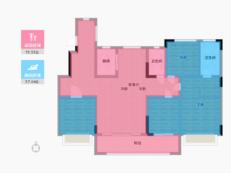 安徽省-蚌埠市-上河时代天悦-117.96-户型库-动静分区