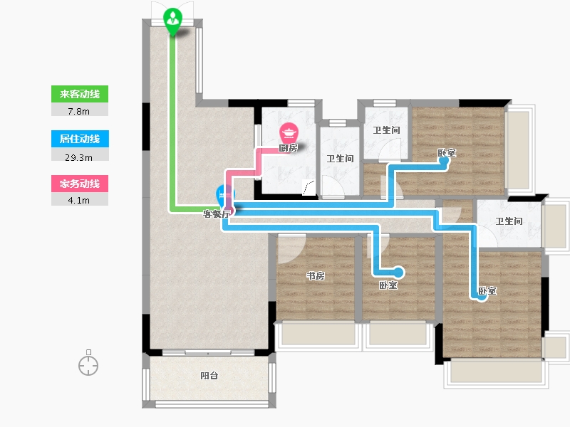 广东省-梅州市-正兴万象江山三期-111.56-户型库-动静线