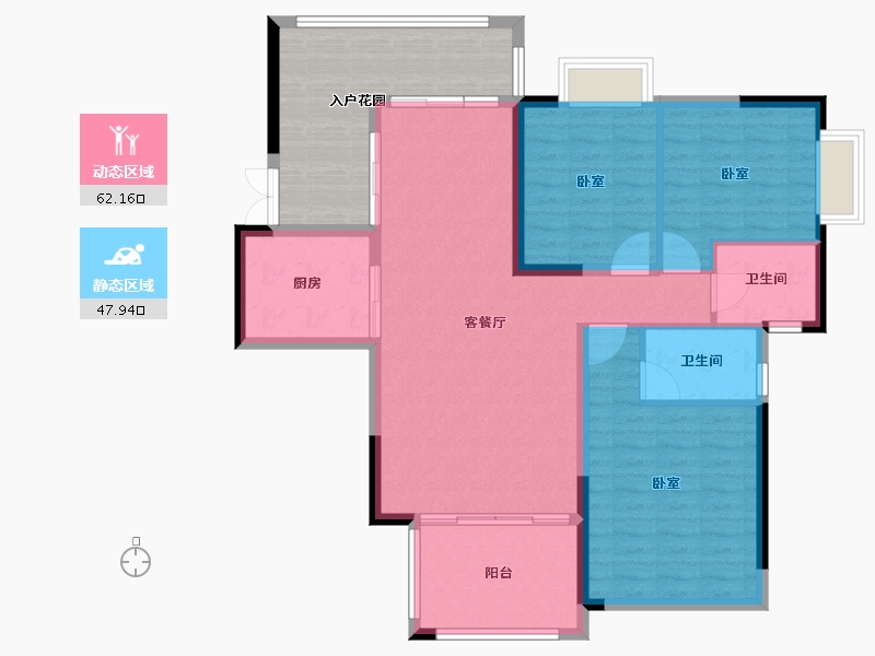 广东省-江门市-沃华中环广场-114.54-户型库-动静分区