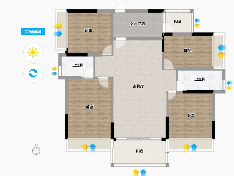 广东省-阳江市-泓基泓景苑-110.99-户型库-采光通风