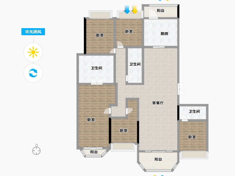 广东省-汕尾市-海丰星河湾-215.99-户型库-采光通风