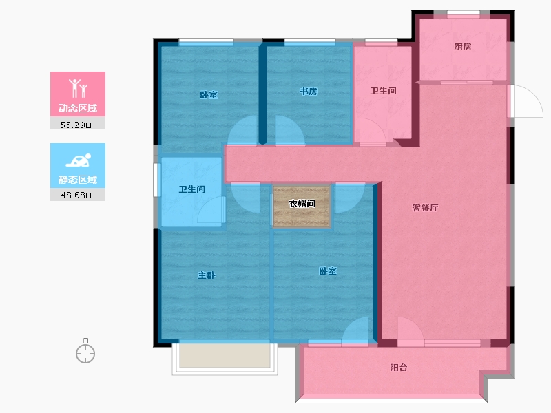 山东省-青岛市-众安青岛新城市-95.15-户型库-动静分区