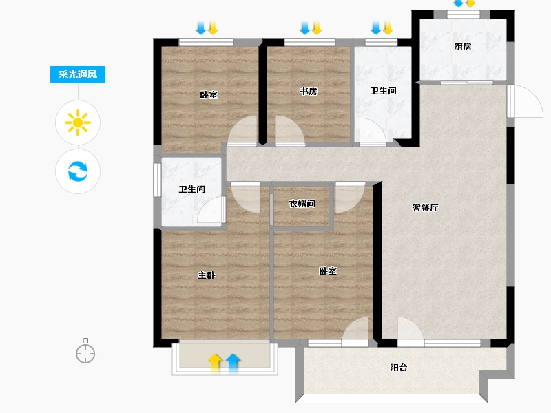 山东省-青岛市-众安青岛新城市-95.15-户型库-采光通风