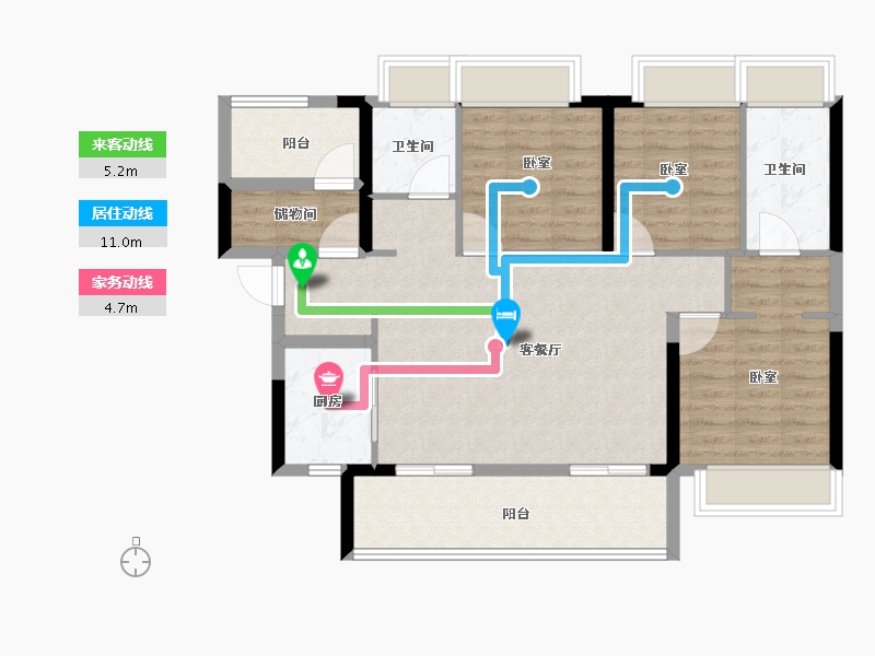 广东省-佛山市-卓越金科集美江湾-94.00-户型库-动静线