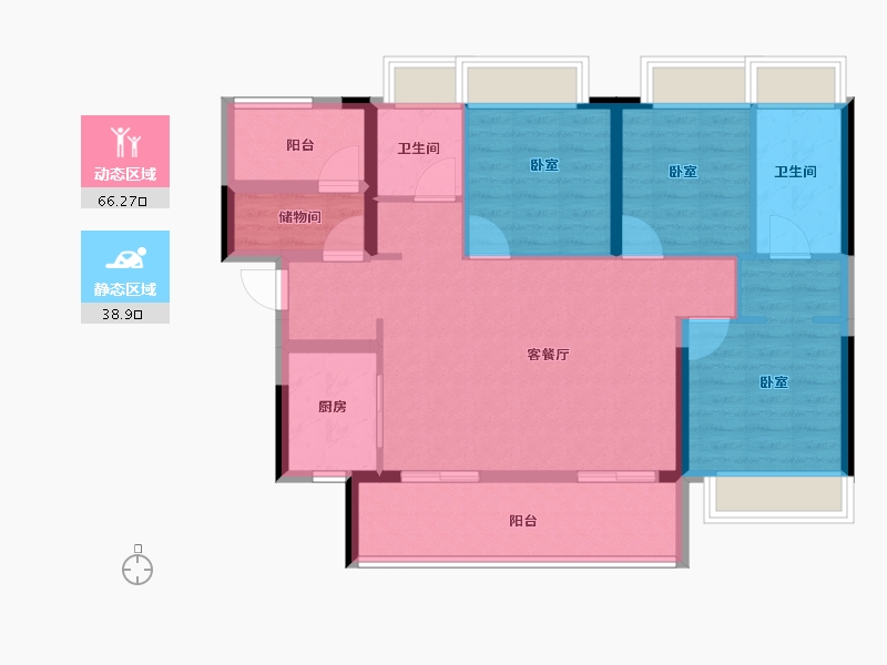 广东省-佛山市-卓越金科集美江湾-94.00-户型库-动静分区