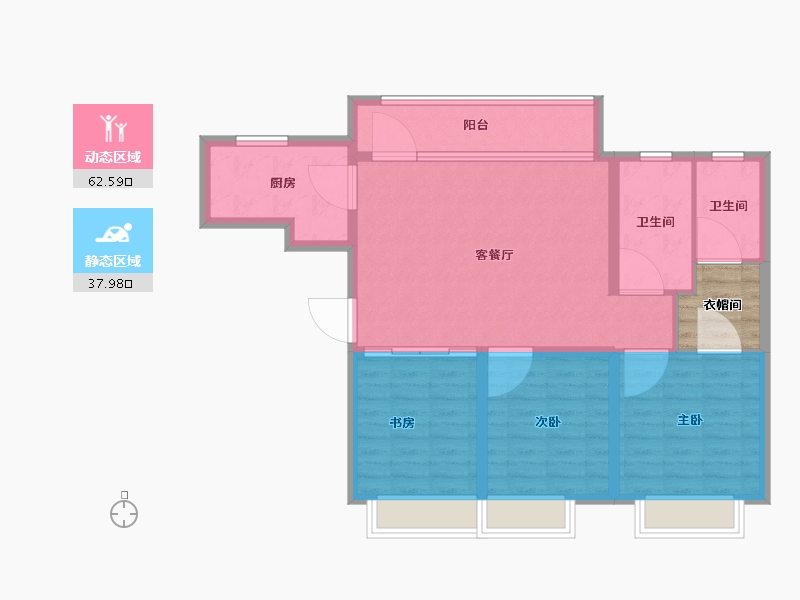 山东省-威海市-华发九龙湾-94.46-户型库-动静分区