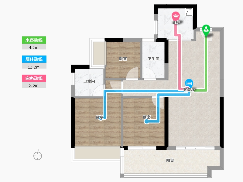 广东省-河源市-和平碧桂园·星钻-74.28-户型库-动静线