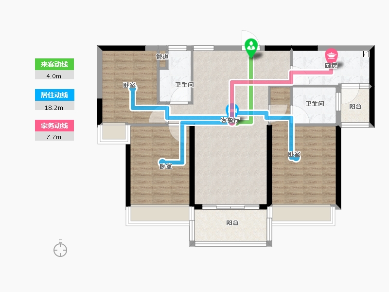 广东省-河源市-碧桂园凤凰名筑-94.00-户型库-动静线