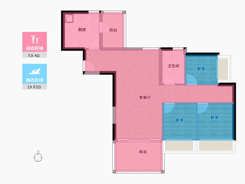 广东省-东莞市-新鸿基珑汇-70.05-户型库-动静分区