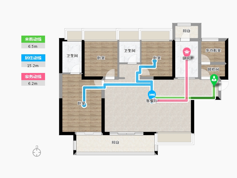 广东省-佛山市-岭南天地怡廷-104.74-户型库-动静线