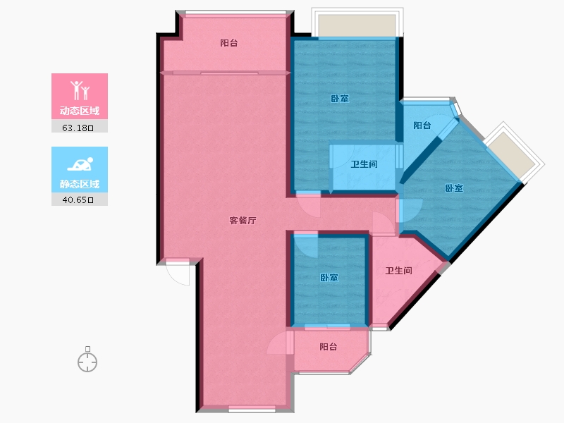 湖南省-郴州市-桂东县汇达豪庭-92.65-户型库-动静分区