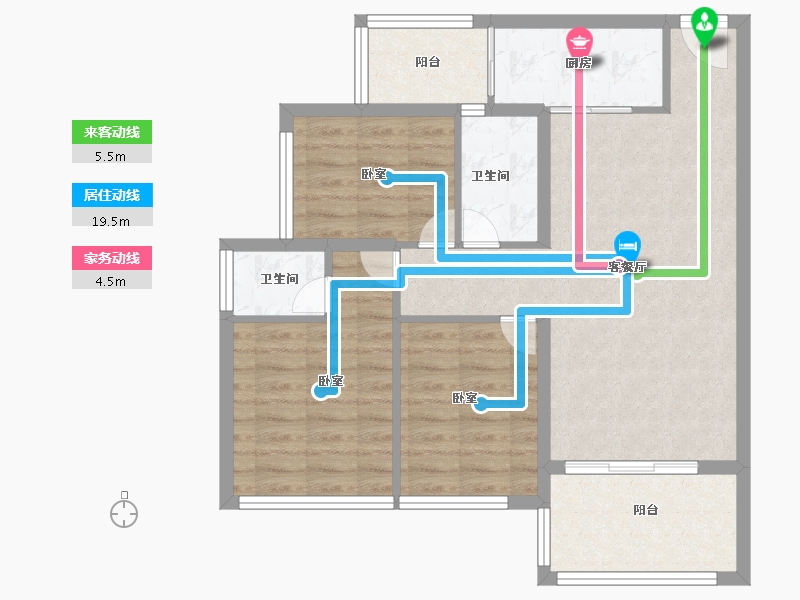 广东省-湛江市-铭鹏紫荆府-77.00-户型库-动静线