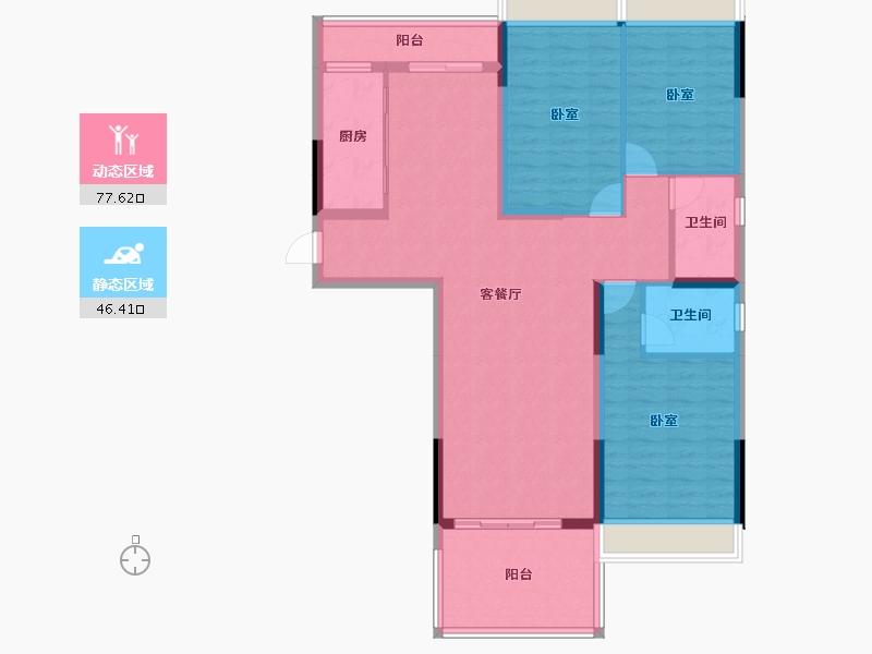 广东省-江门市-台山·骏景园-111.91-户型库-动静分区