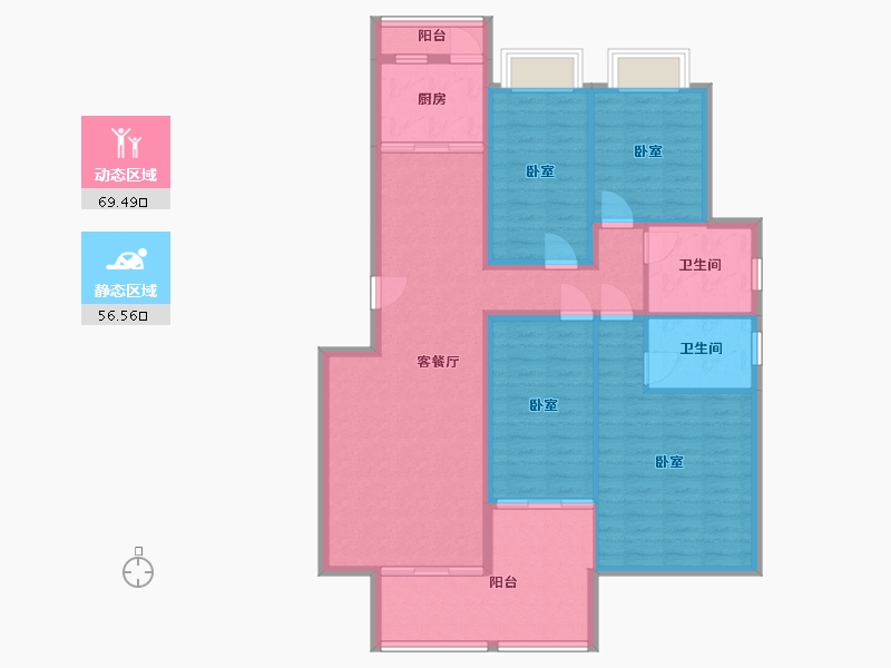 湖南省-衡阳市-恒昇中央公园-113.75-户型库-动静分区