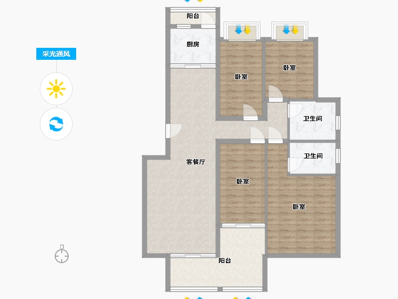 湖南省-衡阳市-恒昇中央公园-113.75-户型库-采光通风