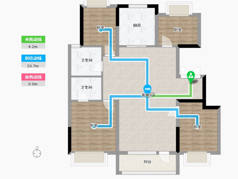 吉林省-通化市-龍湖蓝山-100.35-户型库-动静线