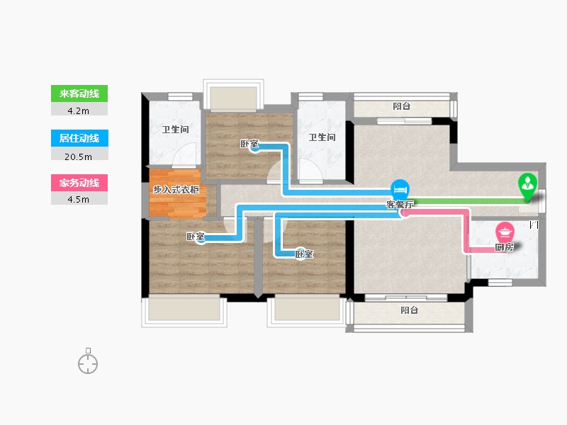 广东省-江门市-保利中央公馆-71.24-户型库-动静线