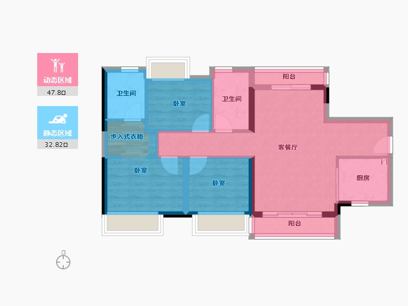 广东省-江门市-保利中央公馆-71.24-户型库-动静分区