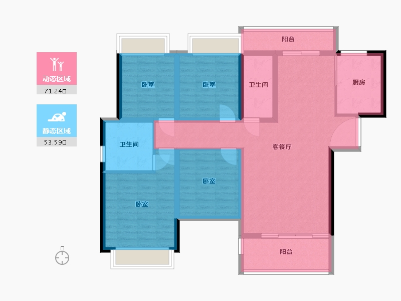 湖南省-郴州市-桂东县汇达豪庭-111.56-户型库-动静分区