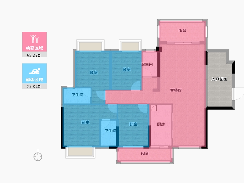 广东省-梅州市-合泰•华璟城-115.32-户型库-动静分区