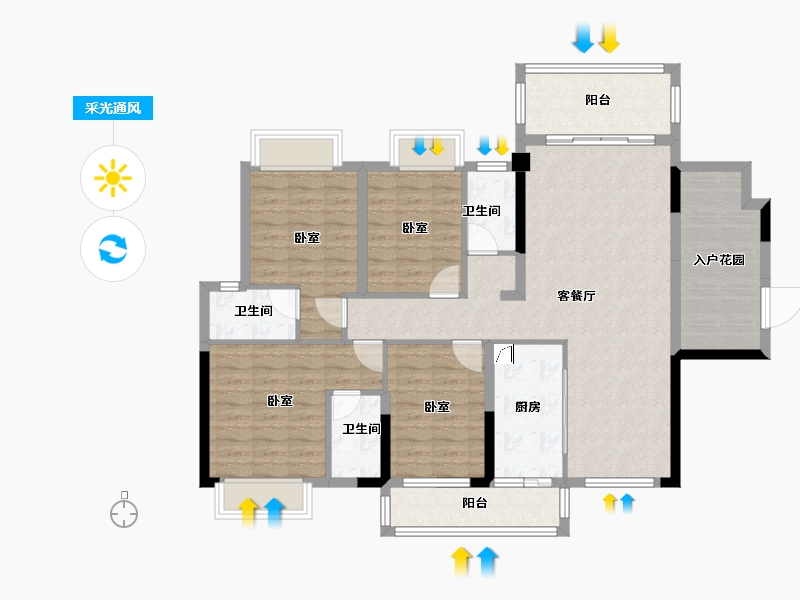 广东省-梅州市-合泰•华璟城-115.32-户型库-采光通风