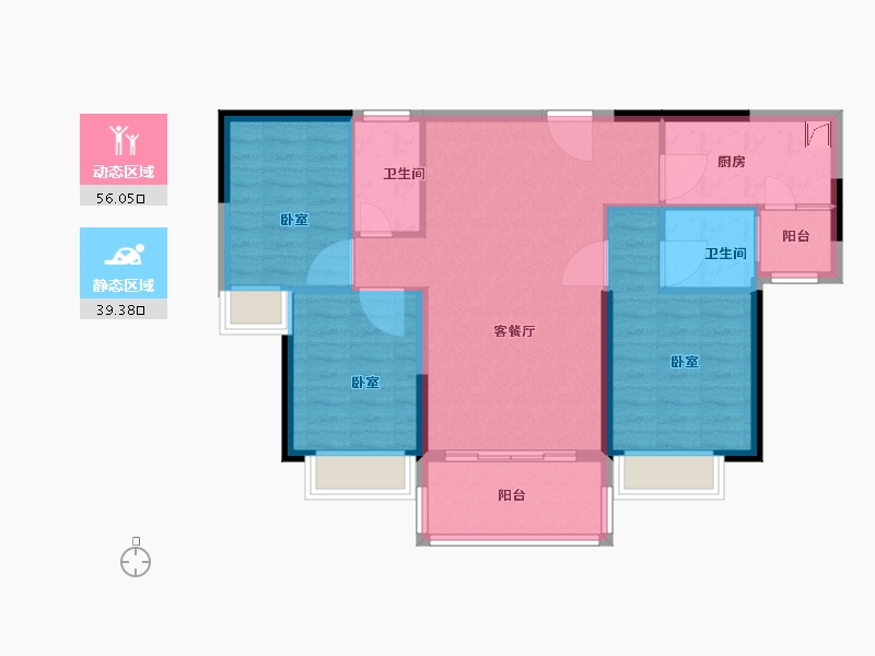 广东省-梅州市-碧桂园凤悦台-86.00-户型库-动静分区