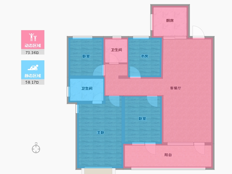 山东省-青岛市-海尔产城创东方学府-118.06-户型库-动静分区