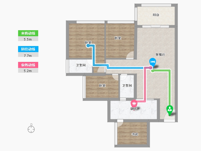 广东省-湛江市-铭鹏紫荆府-77.00-户型库-动静线