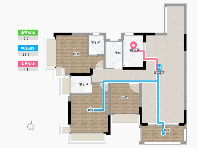 广东省-梅州市-正兴万象江山三期-102.44-户型库-动静线