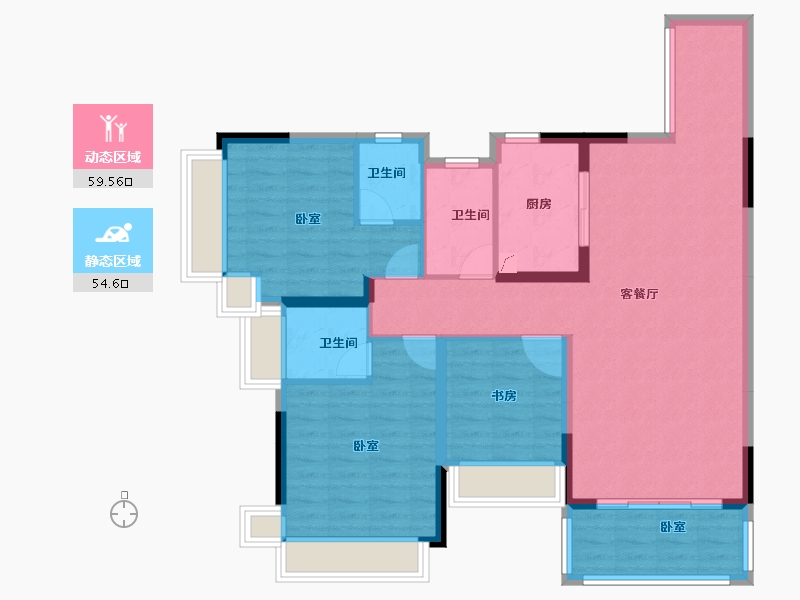 广东省-梅州市-正兴万象江山三期-102.44-户型库-动静分区