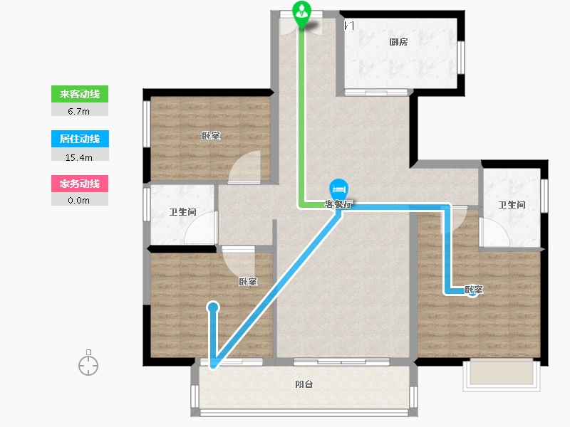 广东省-江门市-保利中央公馆-116.90-户型库-动静线