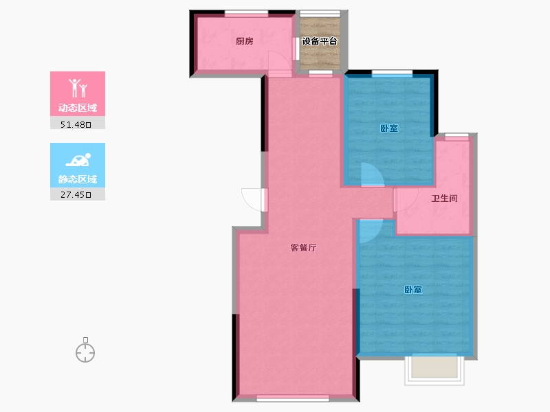 吉林省-通化市-中惠·都市绿洲-73.24-户型库-动静分区