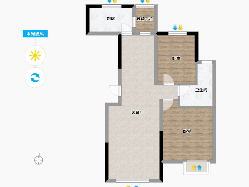 吉林省-通化市-中惠·都市绿洲-73.24-户型库-采光通风