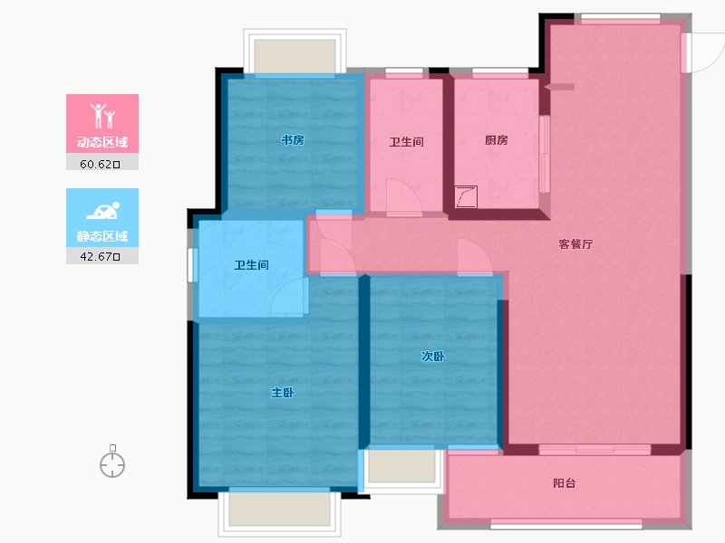 江苏省-南通市-江海都会-92.00-户型库-动静分区