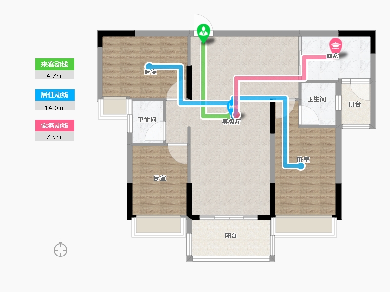 广东省-江门市-台山·骏景园-98.00-户型库-动静线