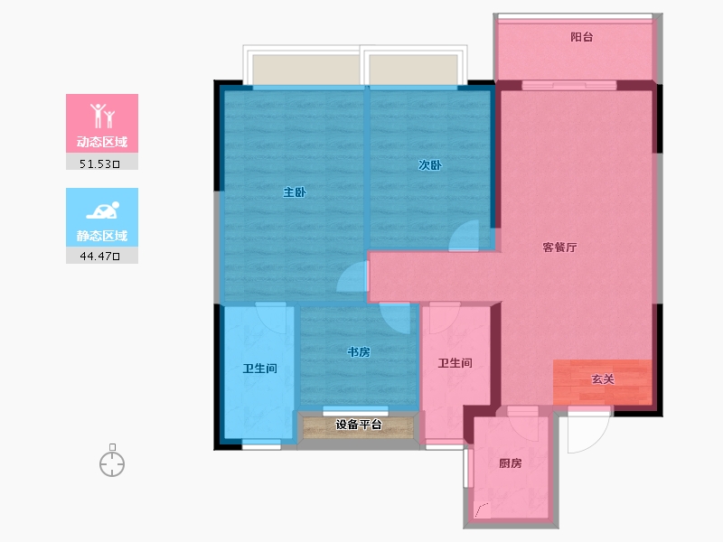 山东省-泰安市-新华学府上园-88.00-户型库-动静分区