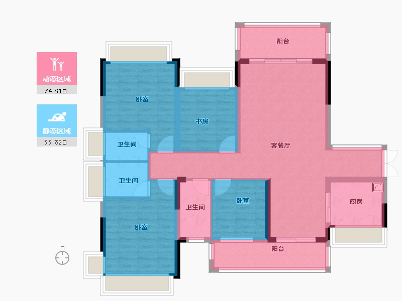 广东省-梅州市-正兴万象江山三期-116.64-户型库-动静分区