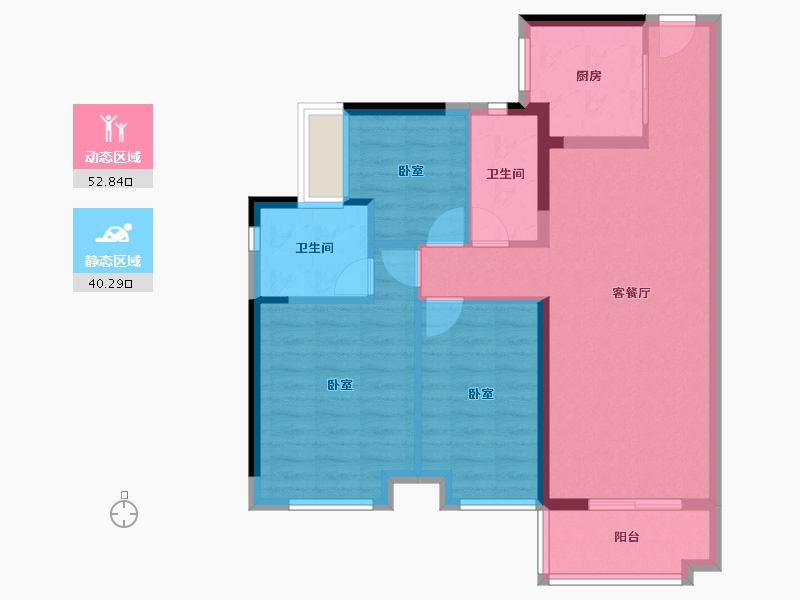 广东省-佛山市-美的西江府-83.46-户型库-动静分区