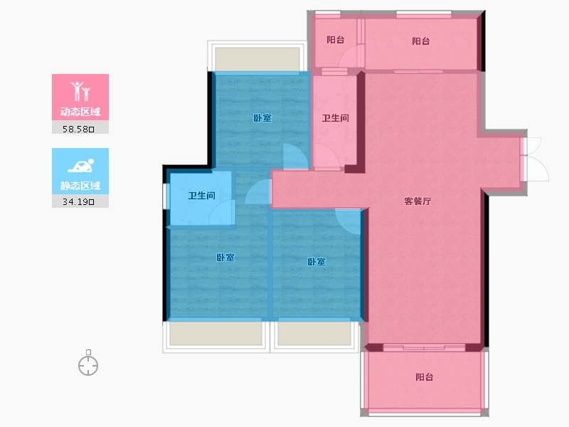 广东省-湛江市-沿江壹号-83.30-户型库-动静分区