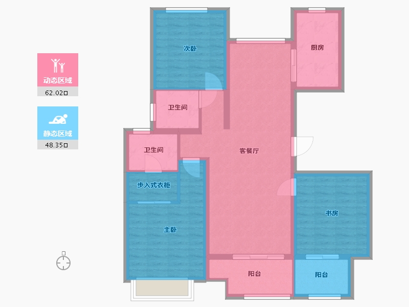 河南省-郑州市-郑西建业联盟新城-98.73-户型库-动静分区