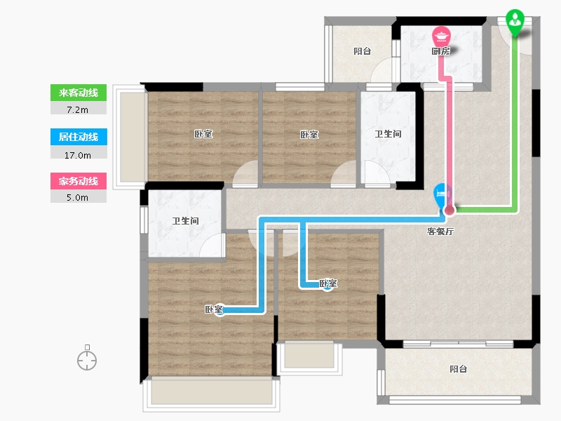 广东省-阳江市-阳光幸福里-106.33-户型库-动静线