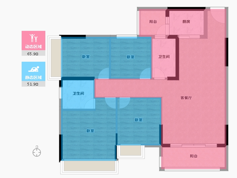 广东省-阳江市-阳光幸福里-106.33-户型库-动静分区