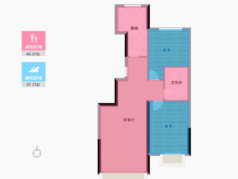 吉林省-通化市-梅河口恒大翡翠湾-64.12-户型库-动静分区