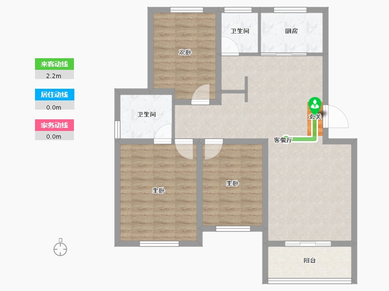 山东省-泰安市-滨河御邸二期-88.48-户型库-动静线