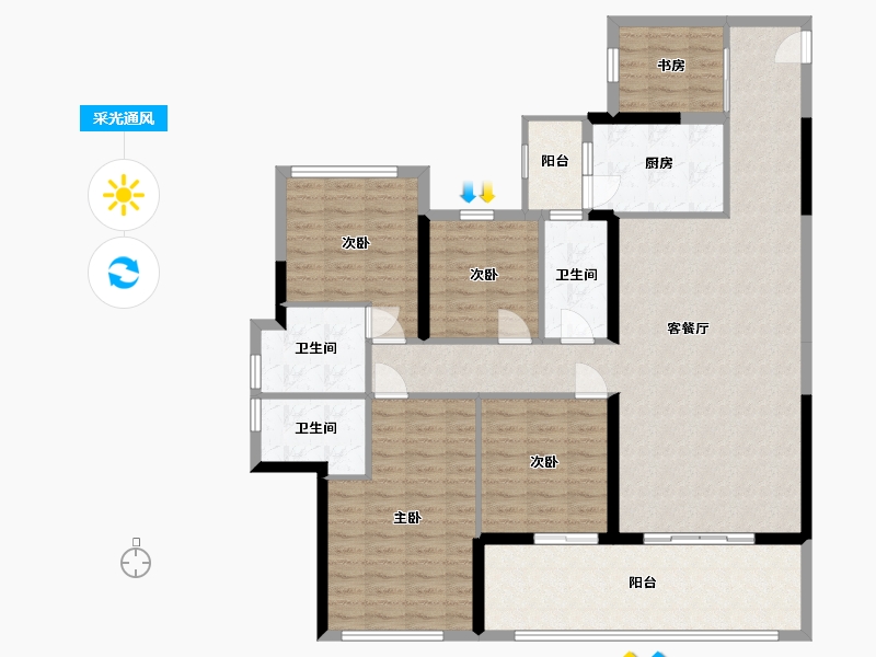 广东省-惠州市-景富双湖湾-137.79-户型库-采光通风