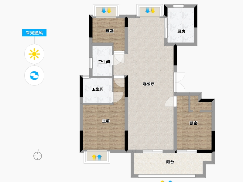 安徽省-六安市-六安吾悦广场-96.00-户型库-采光通风